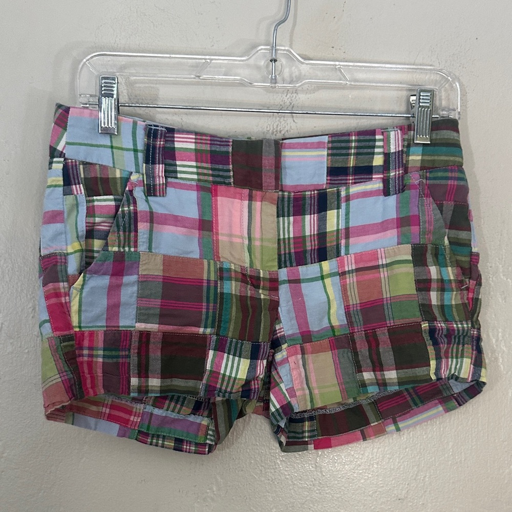 J. Crew Vibrant Madras Patchwork Plaid Women's Shorts